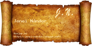 Jenei Nándor névjegykártya